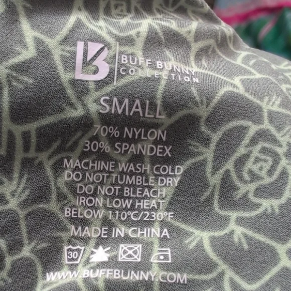 BuffBunny Collection Aloe Sports Bra Eden Green Floral Print Succulent size S - Picture 8 of 10